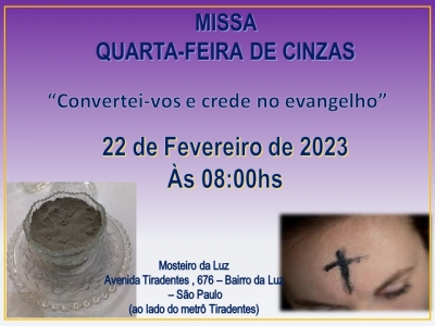 missa de cinzas